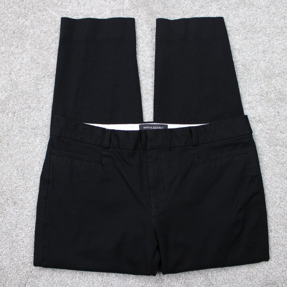 Banana Republic Pants Women‎ 12 Black Sloan Fit Rayon/Viscose Cotton Stretch